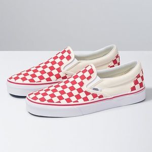 Classic Slip on, RED Checkers Vans